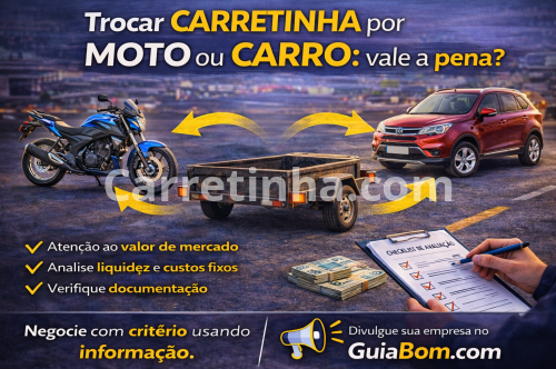 Trocar carretinha por moto ou carro: vale a pena?