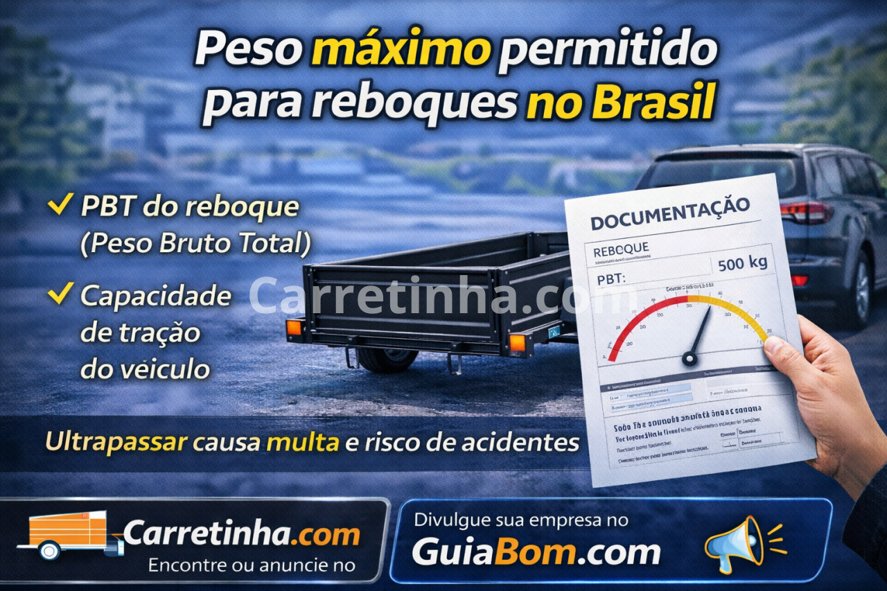 Peso máximo permitido para reboques no Brasil