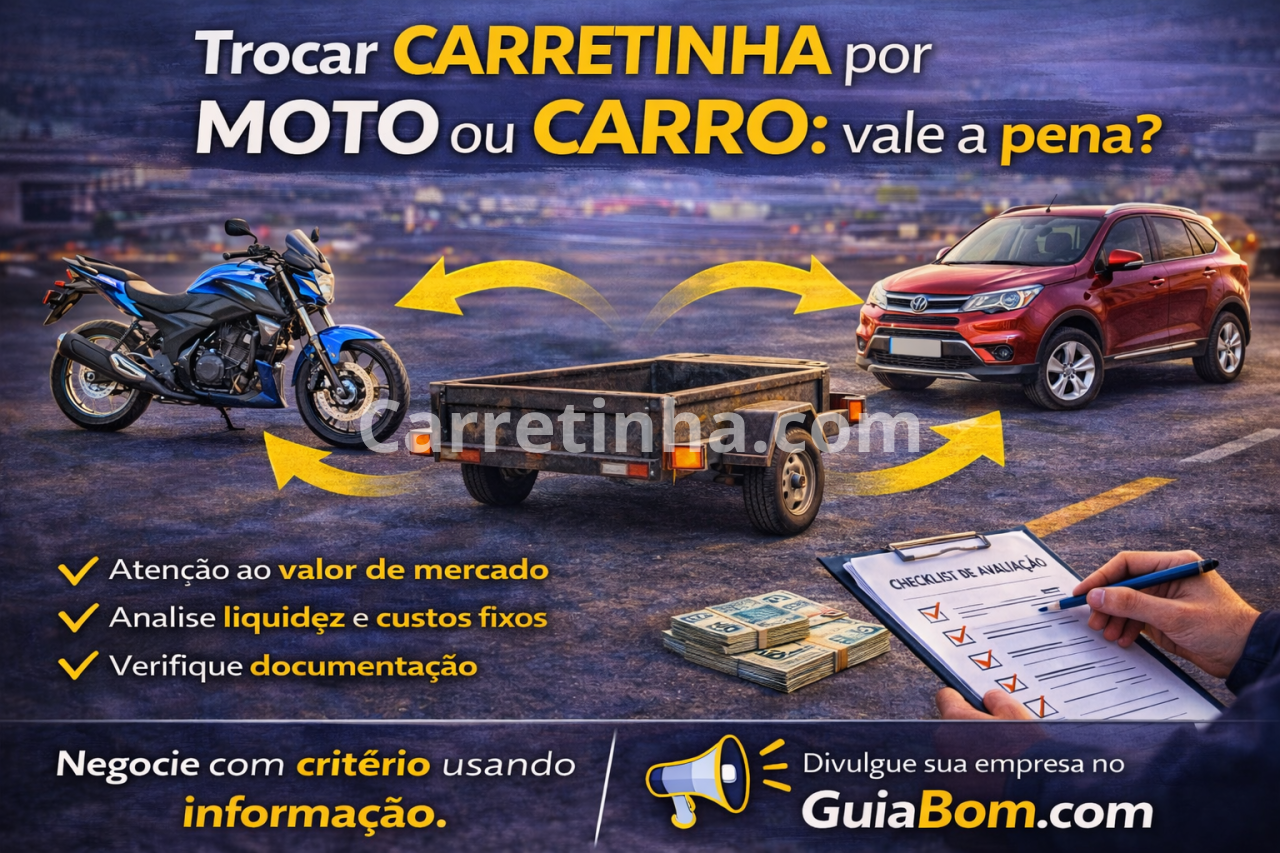 Trocar carretinha por moto ou carro: vale a pena?