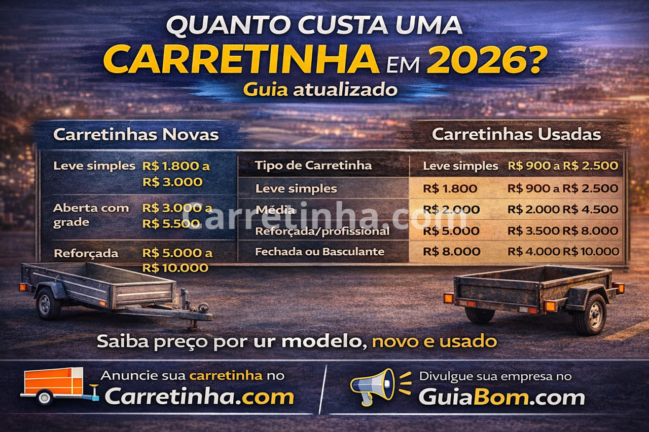 Quanto custa uma carretinha em 2026? Guia atualizado