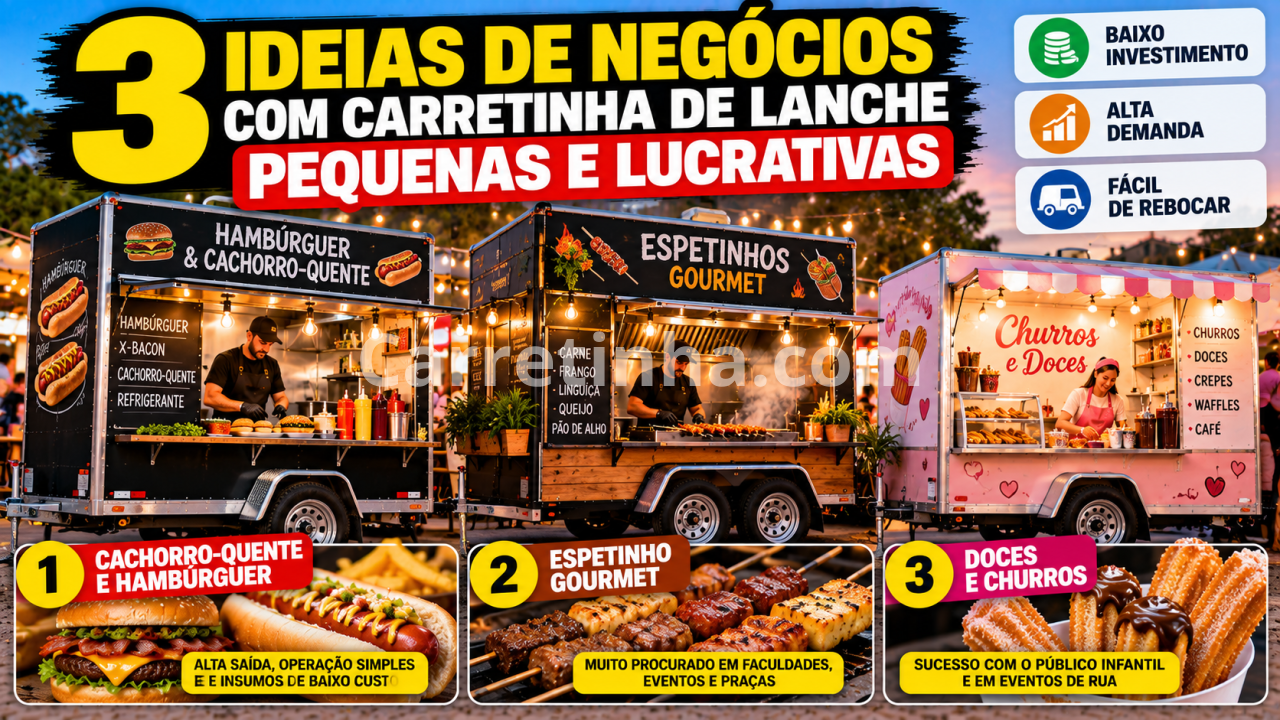 Ideias de Negócios com Carretinha de Lanche Compacta