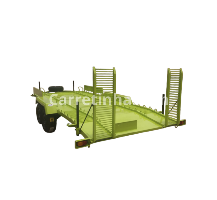 Carretinha reboque para transporte de carro e caminhonete